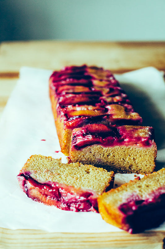 Upside Down Plum and Olive Oil Cake